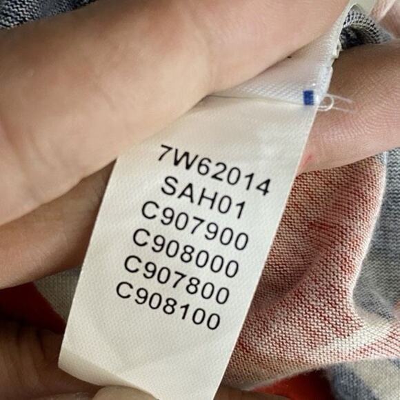 187. Lucky Brand Strapless Maxi Dress - Small - Navy Blue/Orange - Boho Chic - Picture 11 of 12